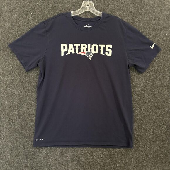 New England Patriots Shirt Men's XL Navy Blue Football Dri Fit Tee Nike - Picture 1 of 9